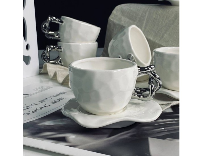 Набор кофейных пар на 6 персон 12 предметов 130мл Lenardi 163-083 белый