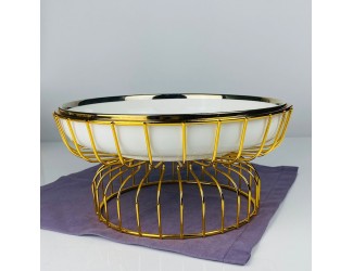 Блюдо 27см на подставке MULTICOLOR в под.уп.(х8)Фарфор