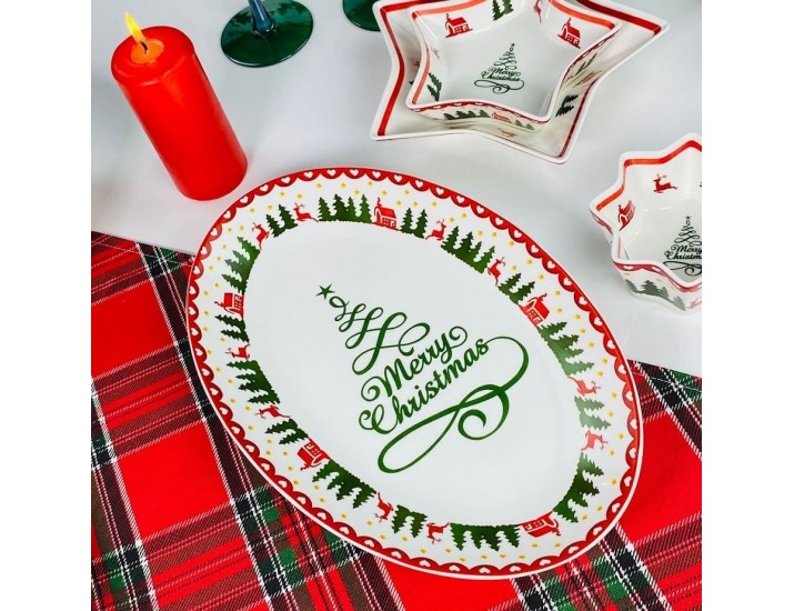 Набор из 2 овальных блюд 35,5см Lenardi НОВЫЙ ГОД 164-054