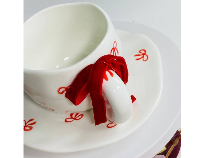 Чайная пара 300мл Lenardi 164-163 бантики