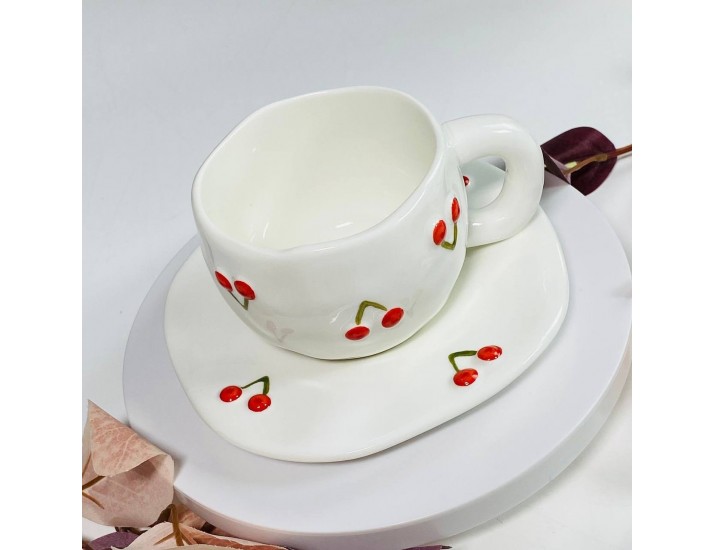 Чайная пара 300мл Lenardi 164-164 вишенки