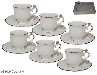 Набор кофейных пар на 6 персон 12 предметов Lenardi 181-012
