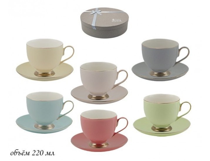 Набор чайных пар на 6 персон12 предметов Lenardi ассорти 181-087