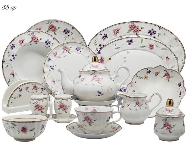 Чайно-столовый сервиз на 12 персон 88 предметов Lenardi Флоренс 181-134 купить 