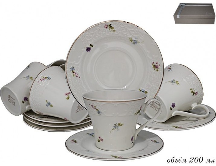 Набор чайных пар на 6 персон 12 предметов Lenardi Флоренс 181-170