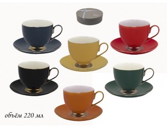 Набор чайных пар на 6 персон 12 предметов Lenardi ассорти 181-181