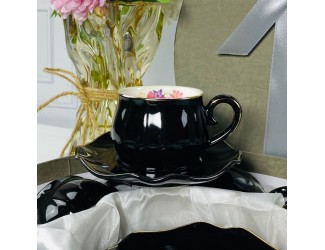 Набор кофейных пар на 6 персон 12 предметов 100мл Lenardi 181-187 чёрный