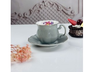 Набор кофейных пар на 6 персон 12 предметов 100мл Lenardi 181-194 серый