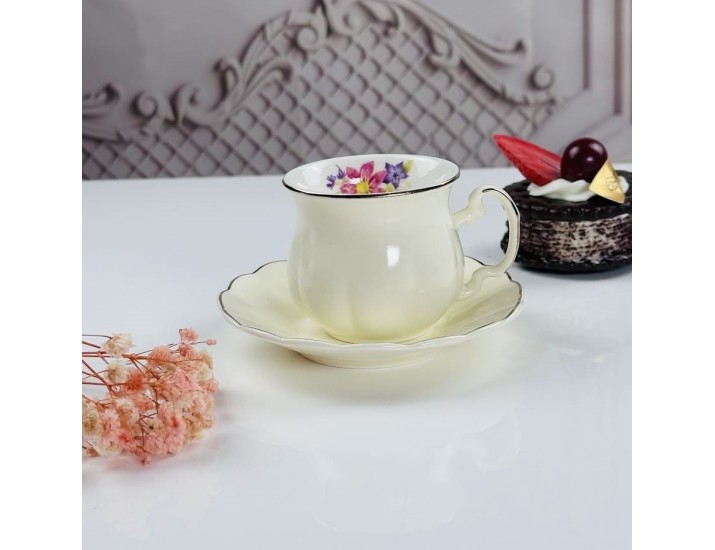 Набор кофейных пар на 6 персон 12 предметов 100мл Lenardi 181-195 молочный