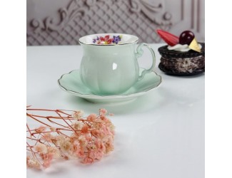 Набор кофейных пар на 6 персон 12 предметов 100мл Lenardi 181-196 голубой