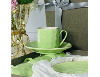 Набор кофейных пар на 6 персон 12 предметов 95мл Lenardi 181-208 салатовый