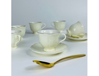 Набор кофейных пар на 6 персон 12 предметов 95мл Lenardi 181-234