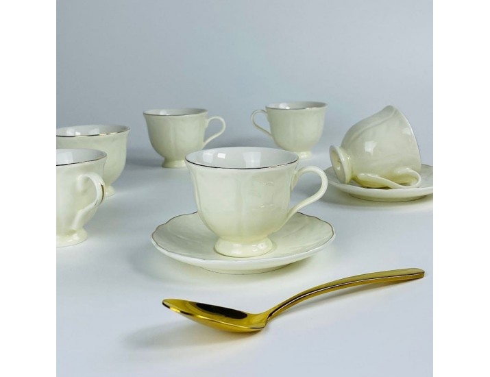 Набор кофейных пар на 6 персон 12 предметов 95мл Lenardi 181-234