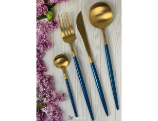 Набор столовых приборов Lenardi 24 предмета синий 197-007