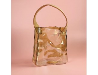 Ваза-сумочка 17см Lenardi 200-142 янтарная