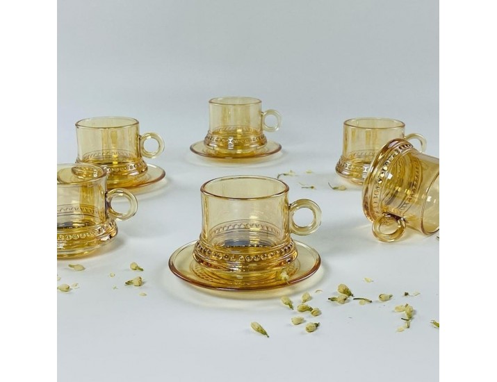 Кофейный набор 12 предметов 190мл Lenardi 200-155 янтарный