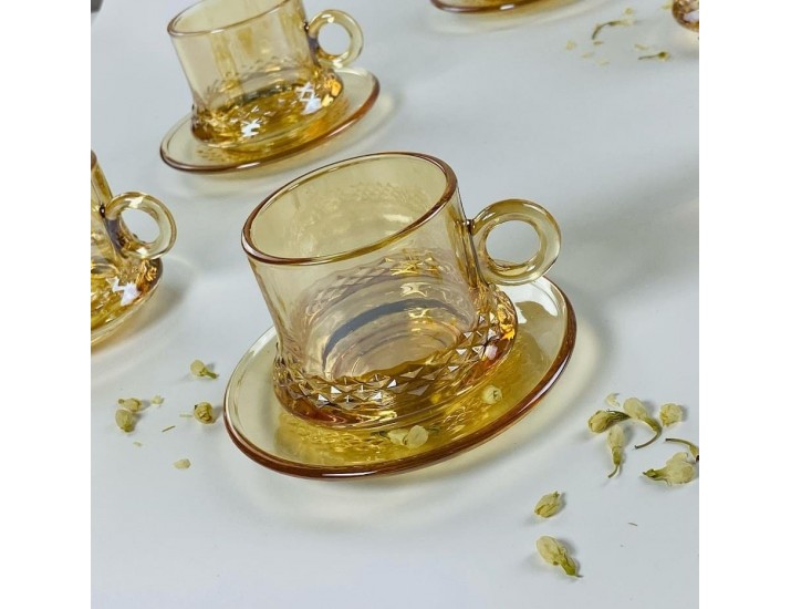 Кофейный набор 12 предметов 190мл Lenardi 200-157 янтарный