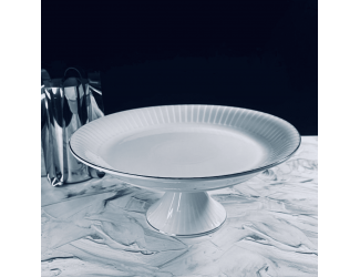 Круглое блюдо 30,5см на ножке Lenardi Marzipan Grey 102-060