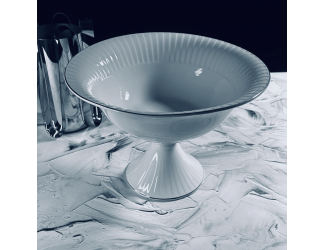 Фруктовница 25см на ножке Lenardi Marzipan Grey 102-061