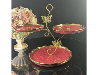 Трехъярусная этажерка Lenardi Multicolor 106-255 бордовая