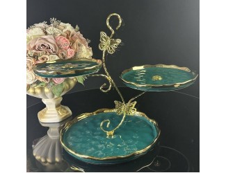 Трехъярусная этажерка Lenardi Multicolor 106-256 зеленая