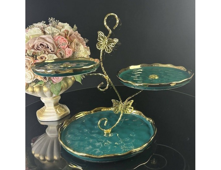 Трехъярусная этажерка Lenardi Multicolor 106-256 зеленая