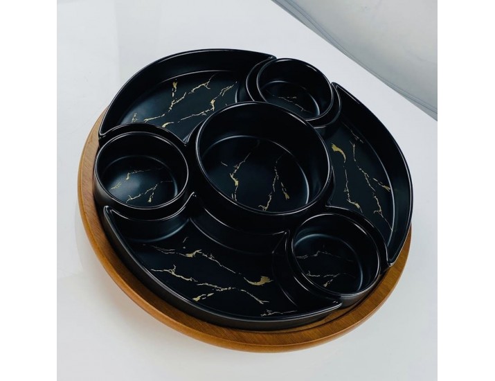 Менажница 30,5см Lenardi Multicolor 118-138 чёрная