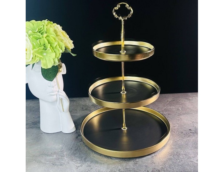 Трехъярусная этажерка Lenardi Multicolor 122-041 чёрная