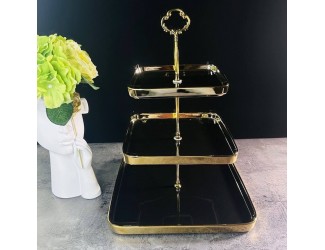 Трехъярусная этажерка Lenardi Multicolor 122-042 чёрная