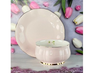 Набор из 6 салатников 12см и 6 тарелок 19см Lenardi Multicolor 133-361 розовый