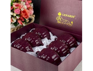 Набор из 6 бульонниц 350 мл Lenardi Multicolor 133-380 бордовый