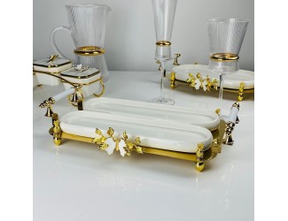 Набор из 2 овальных блюд 30,5см на подставке Lenardi Melody 163-042