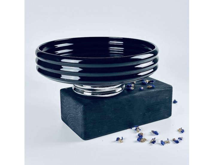 Фруктовница 26см на ножке Lenardi Multicolor 163-066 чёрная