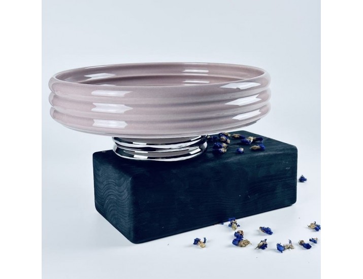 Фруктовница 26см на ножке Lenardi Multicolor 163-070 розовая