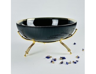 Фруктовница 25см на подставке Lenardi Multicolor 163-071 чёрная