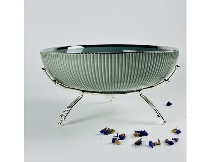 Фруктовница 25см на подставке Lenardi Multicolor 163-074 зелёная