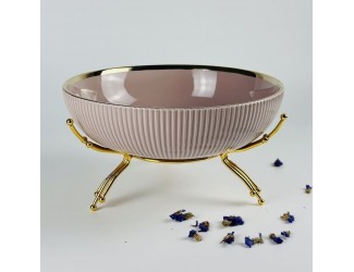 Фруктовница 25см на подставке Lenardi Multicolor 163-075 розовая