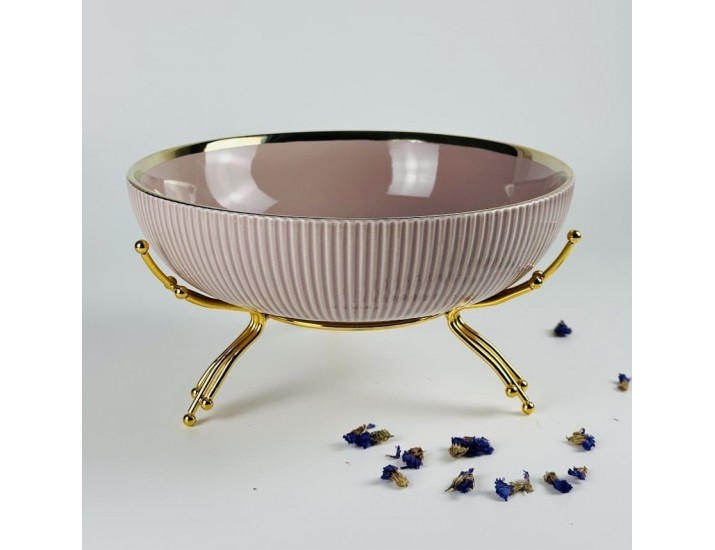 Фруктовница 25см на подставке Lenardi Multicolor 163-075 розовая