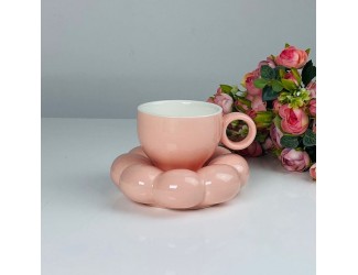 Чайная пара 220мл Lenardi розовая 164-023