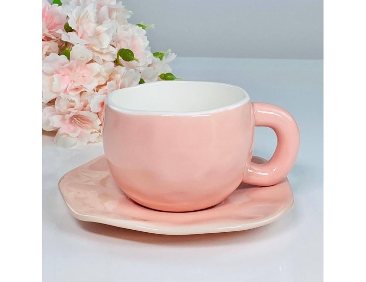 Чайная пара 300мл Lenardi 164-067 розовая