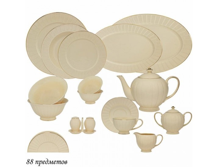 Чайно-столовый сервиз на 12 персон 88предметов Lenardi Marzipan 205-155