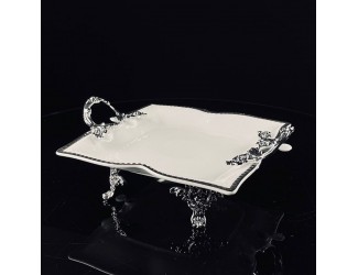 Блюдо 23см на ножках с ручками Lenardi Atlantis 205-899