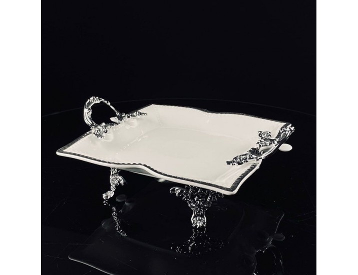 Блюдо 28см на ножках с ручками Lenardi Atlantis 205-900