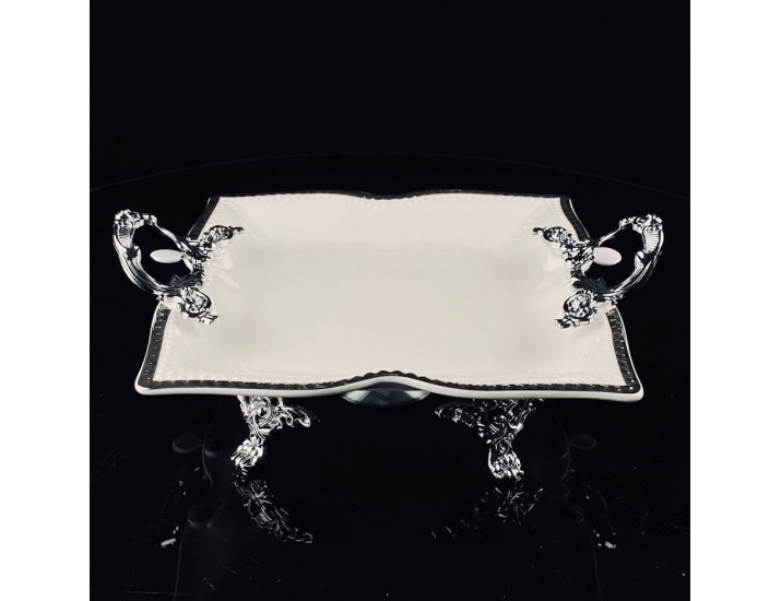 Блюдо 33см на ножках с ручками Lenardi Atlantis 205-901