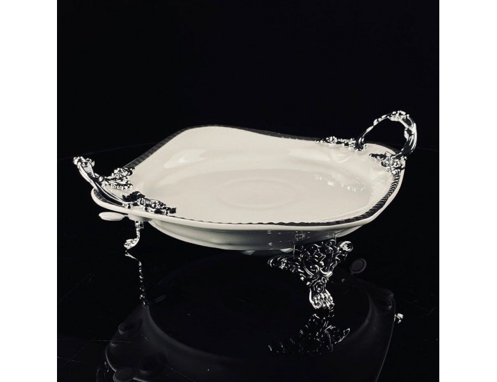 Блюдо 33см на ножках с ручками Lenardi Atlantis 205-911