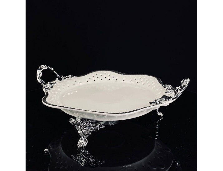 Блюдо 28см на ножках с ручками Lenardi Atlantis 205-915