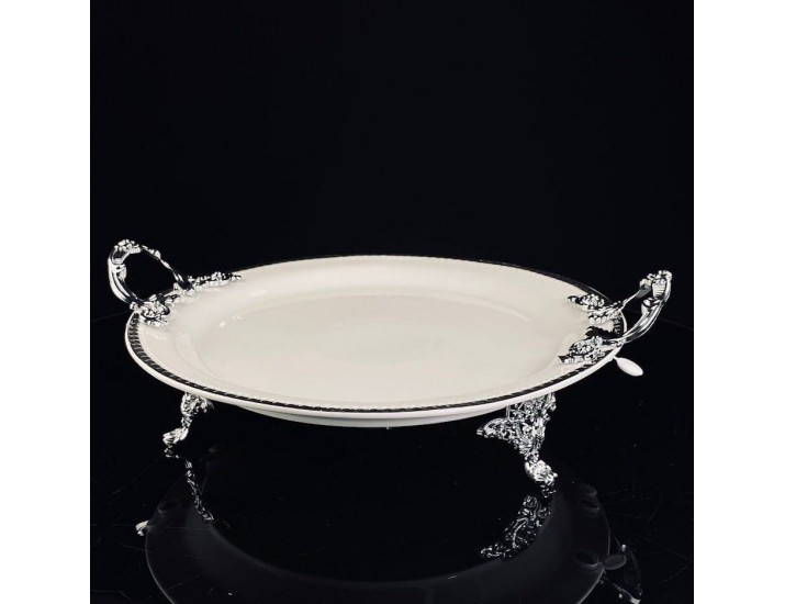 Блюдо 35,5см на ножках с ручками Lenardi Atlantis 205-918