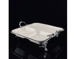 Менажница 33см на ножках с ручками Lenardi Atlantis 205-919