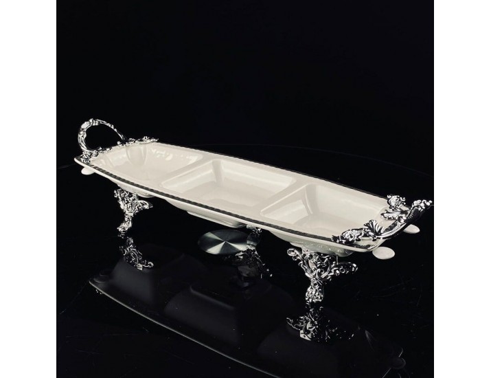 Менажница 35,5см на ножках с ручками Lenardi Atlantis 205-920