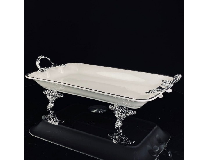 Блюдо 41см на ножках с ручками Lenardi Atlantis 205-922